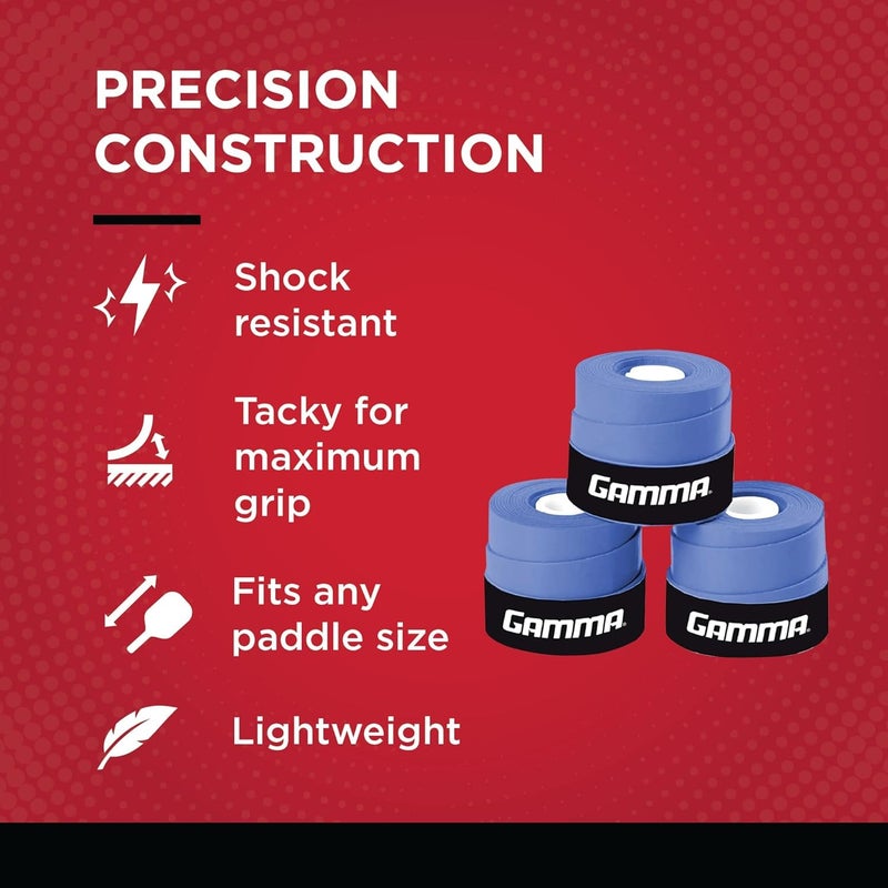 GAMMA Supreme Overgrip, Blue 3 Pack - Image 4